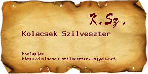 Kolacsek Szilveszter névjegykártya