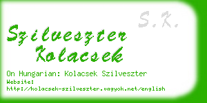 szilveszter kolacsek business card